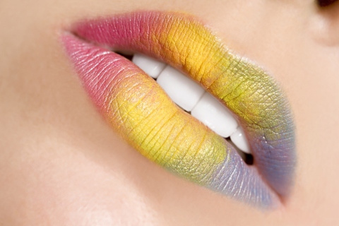 Das Rainbow Lips Wallpaper 480x320