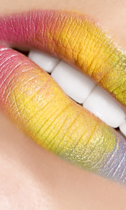 Rainbow Lips wallpaper 480x800