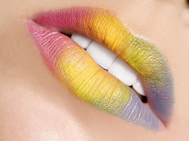 Rainbow Lips wallpaper 640x480