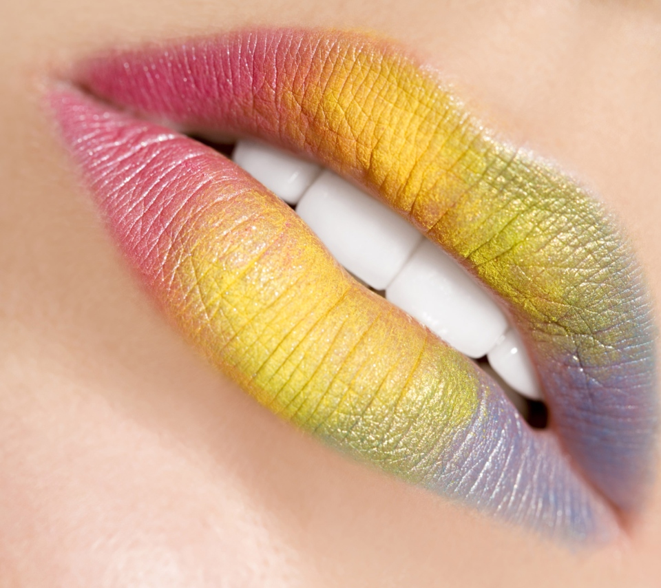 Rainbow Lips wallpaper 960x854