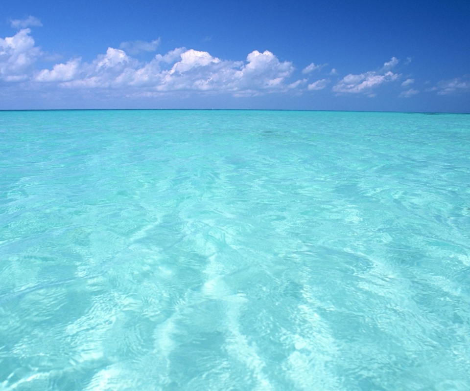 Das Teal Water And Blue Sky Wallpaper 960x800