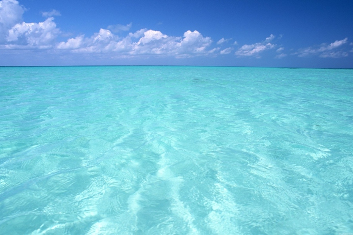 Teal Water And Blue Sky wallpaper