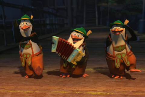 Screenshot №1 pro téma Skipper, Kowalski, and Rico, Penguins of Madagascar 480x320