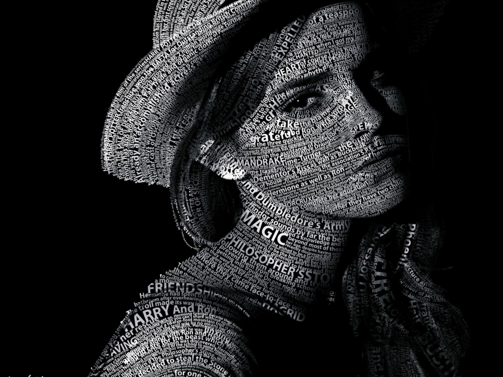 Emma Watson Typography wallpaper 1024x768