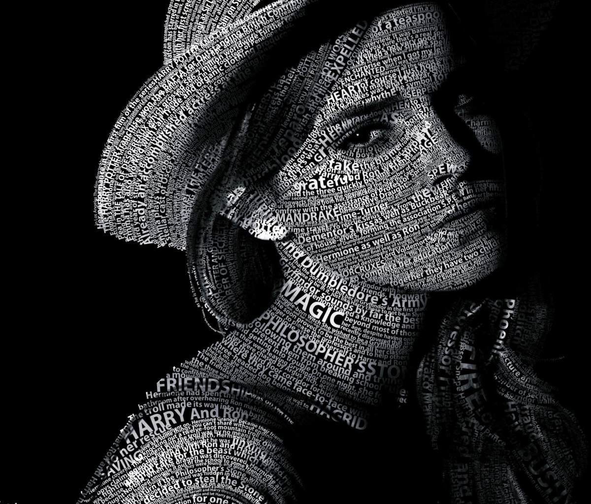 Обои Emma Watson Typography 1200x1024