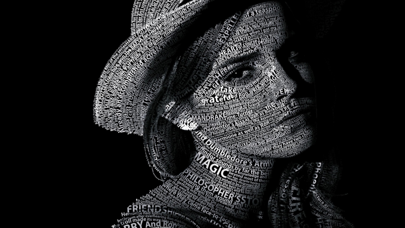 Das Emma Watson Typography Wallpaper 1366x768