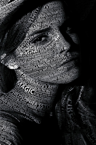 Emma Watson Typography wallpaper 320x480
