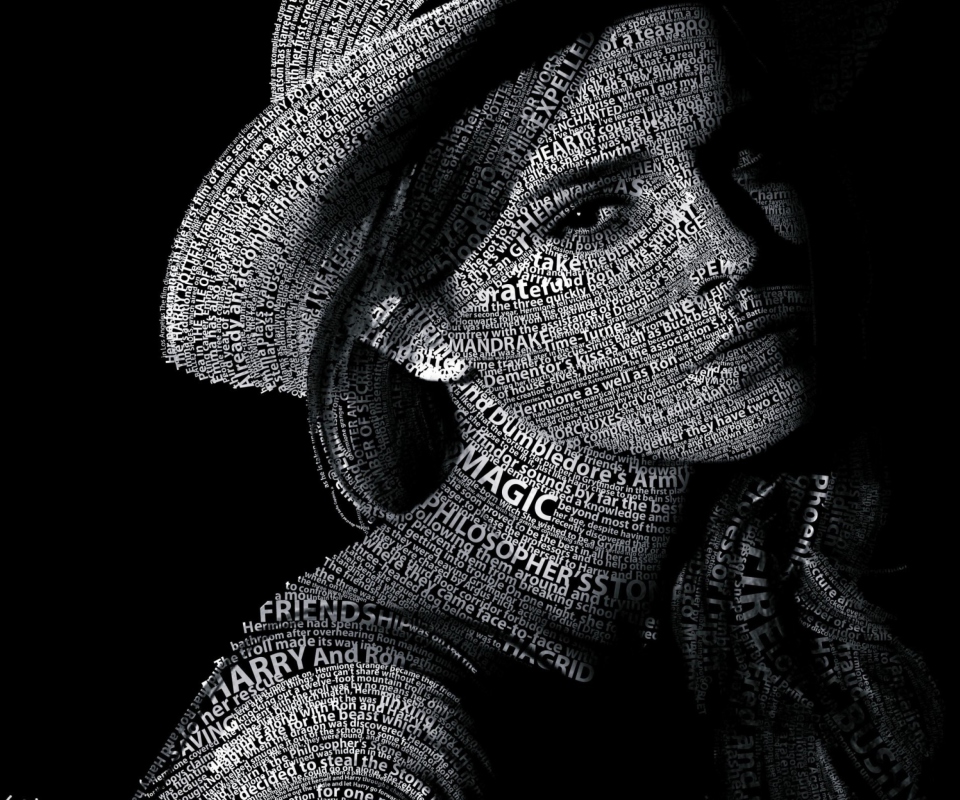 Обои Emma Watson Typography 960x800