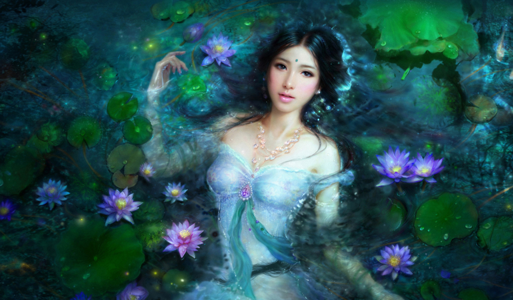 Fondo de pantalla Princess Of Water Lilies 1024x600