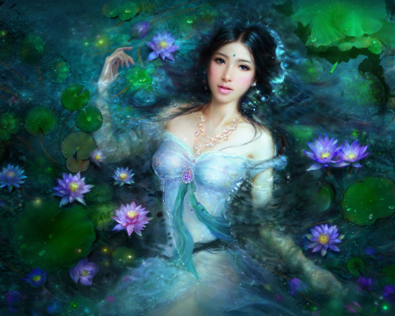 Fondo de pantalla Princess Of Water Lilies 1280x1024
