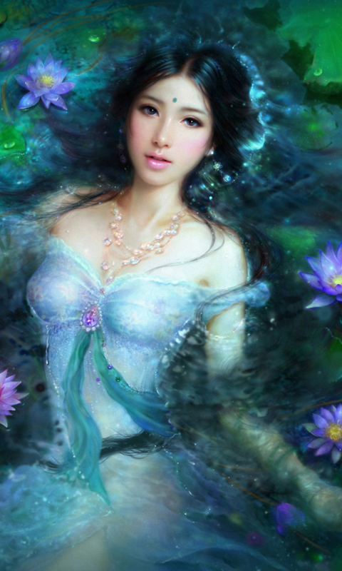Обои Princess Of Water Lilies 480x800