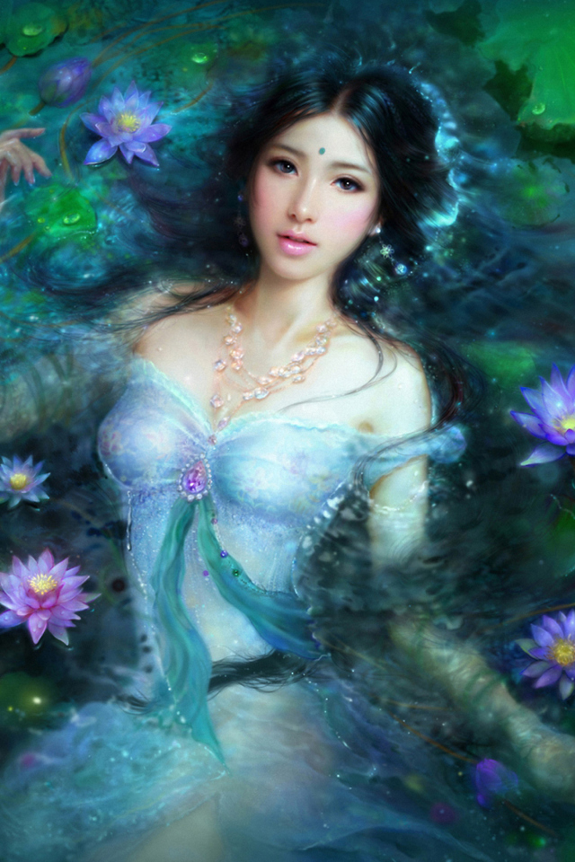 Fondo de pantalla Princess Of Water Lilies 640x960