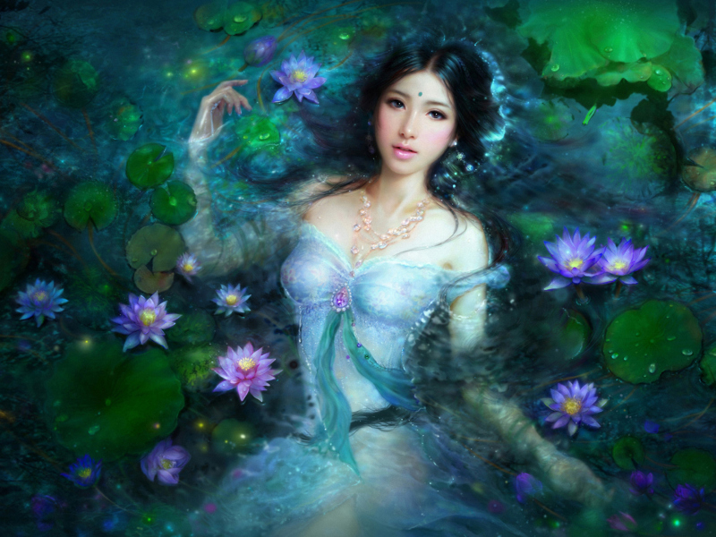 Princess Of Water Lilies wallpaper 800x600