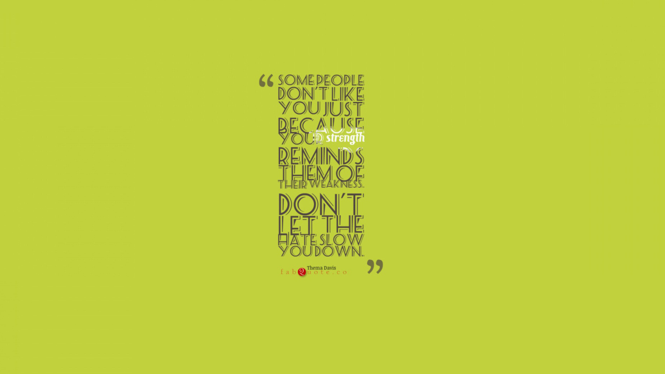 Screenshot №1 pro téma Thema Davis Quote Green 1366x768