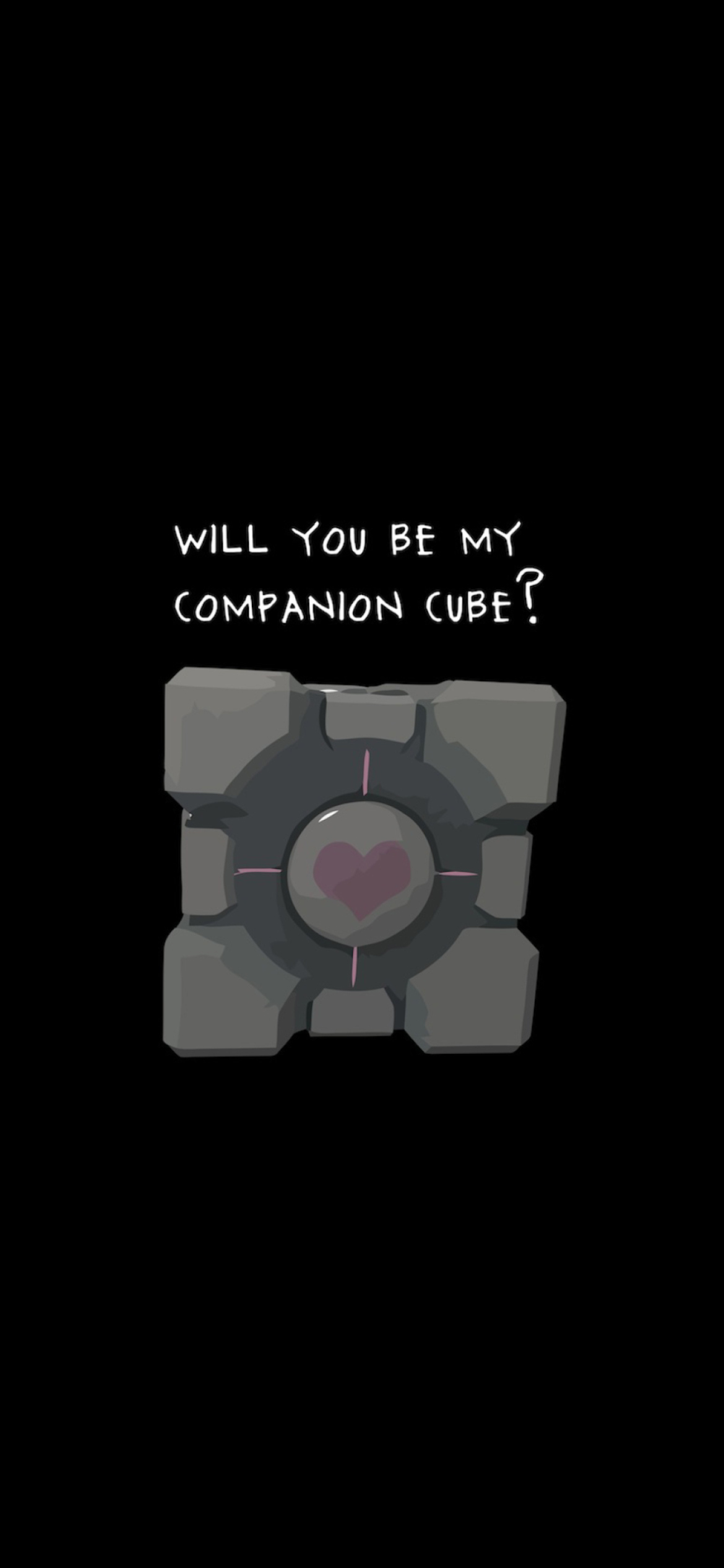 Companion Cube wallpaper 1170x2532