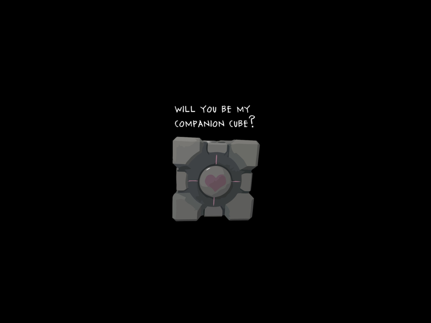 Companion Cube wallpaper 1400x1050