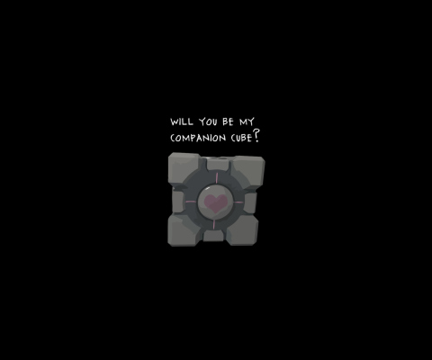 Das Companion Cube Wallpaper 480x400