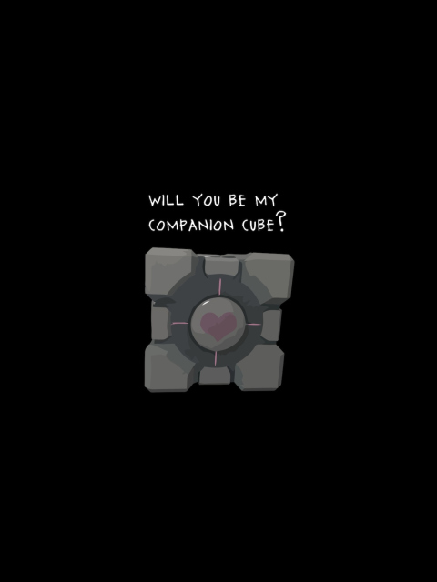 Companion Cube wallpaper 480x640