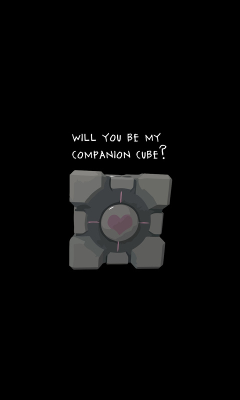 Das Companion Cube Wallpaper 480x800