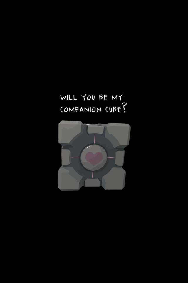 Companion Cube wallpaper 640x960