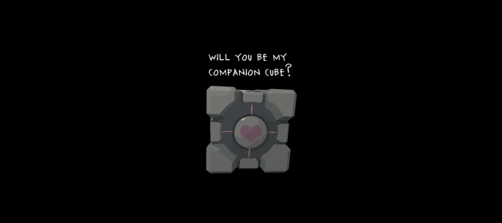 Fondo de pantalla Companion Cube 720x320