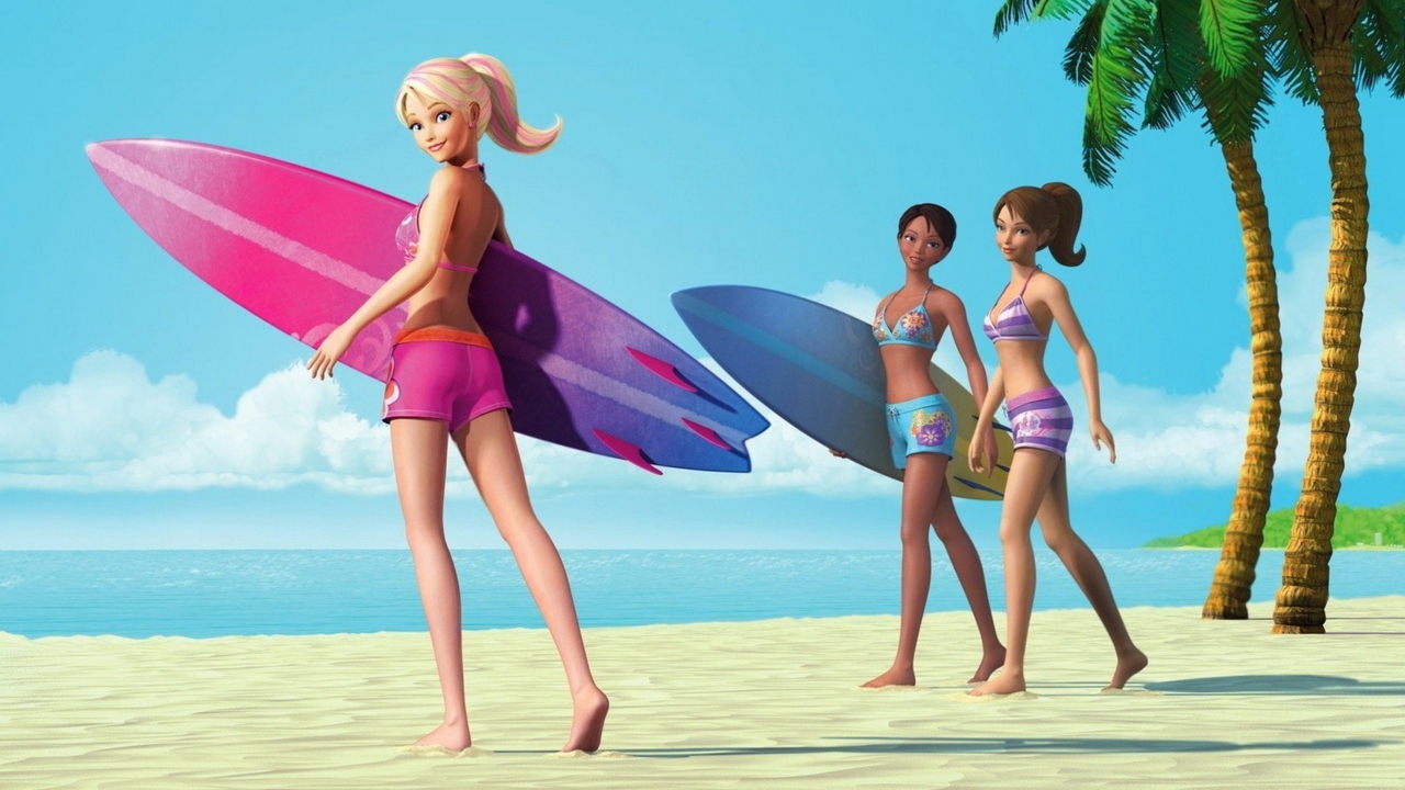 Обои Barbie Surfing 1280x720