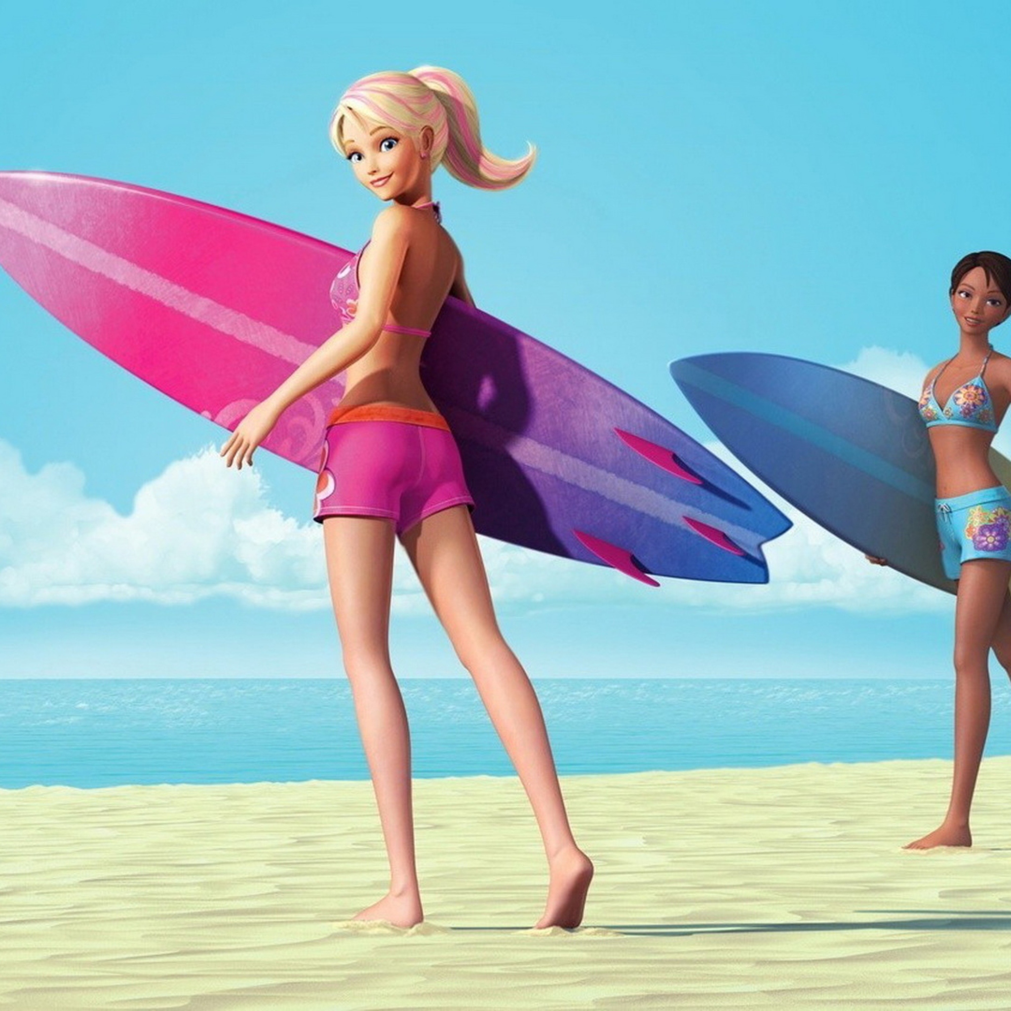 Fondo de pantalla Barbie Surfing 2048x2048