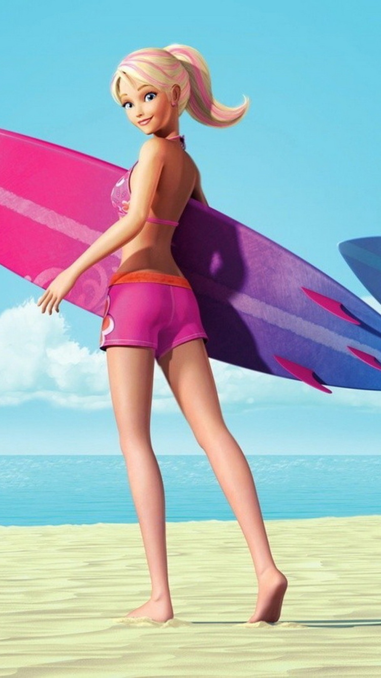 Das Barbie Surfing Wallpaper 750x1334