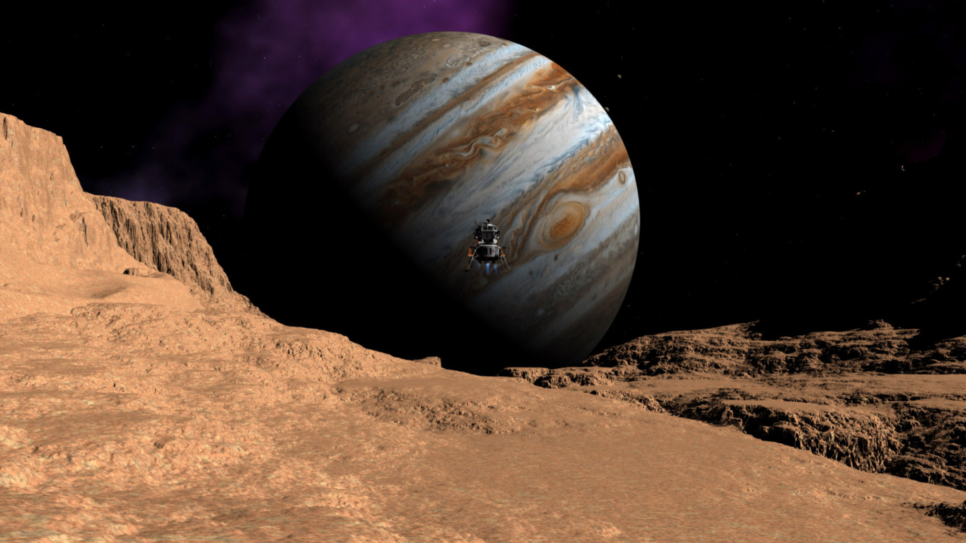 Das Callisto moon of Jupiter Wallpaper 1366x768