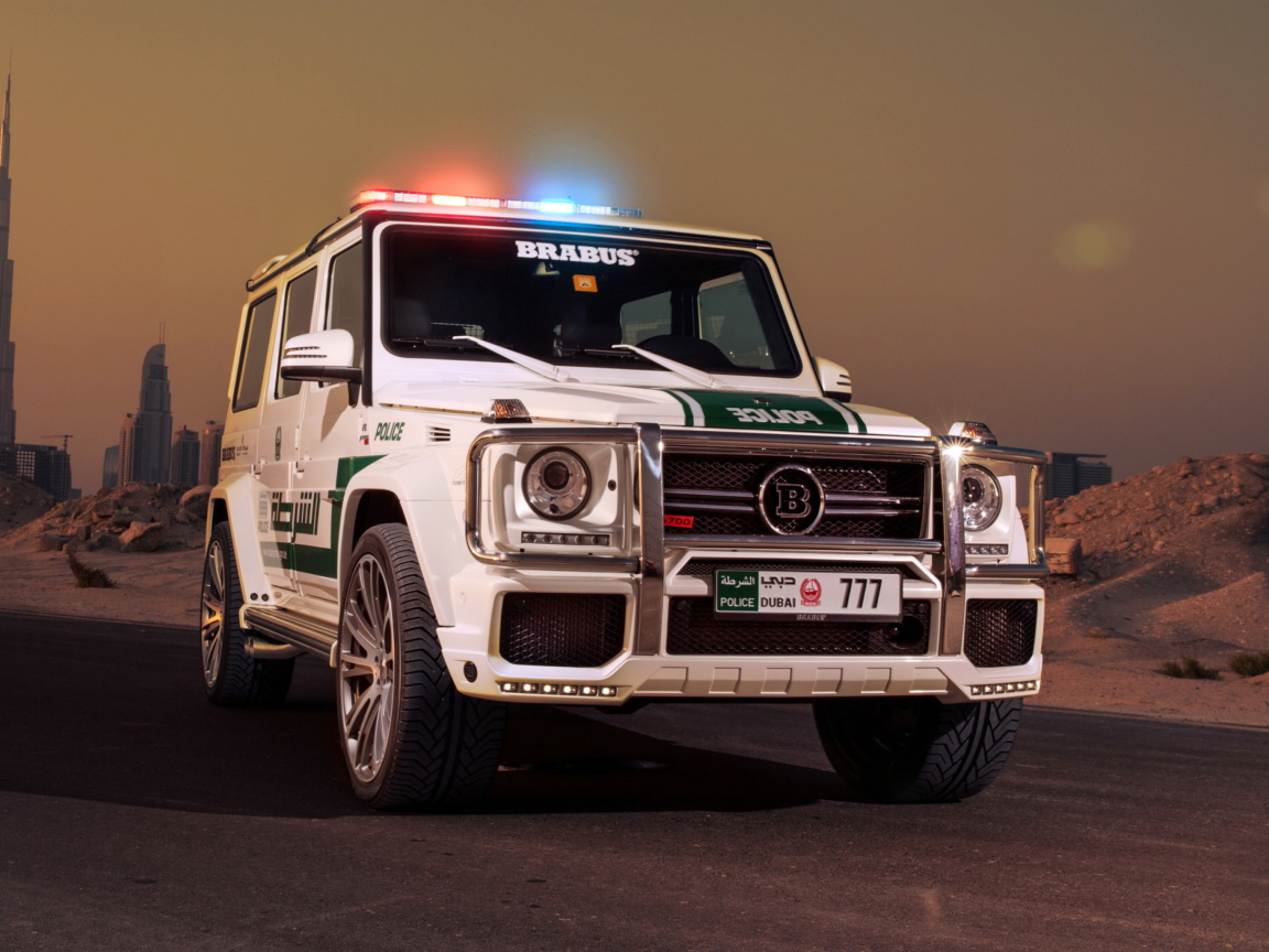 Fondo de pantalla Mercedes Benz G Brabus Police 1152x864
