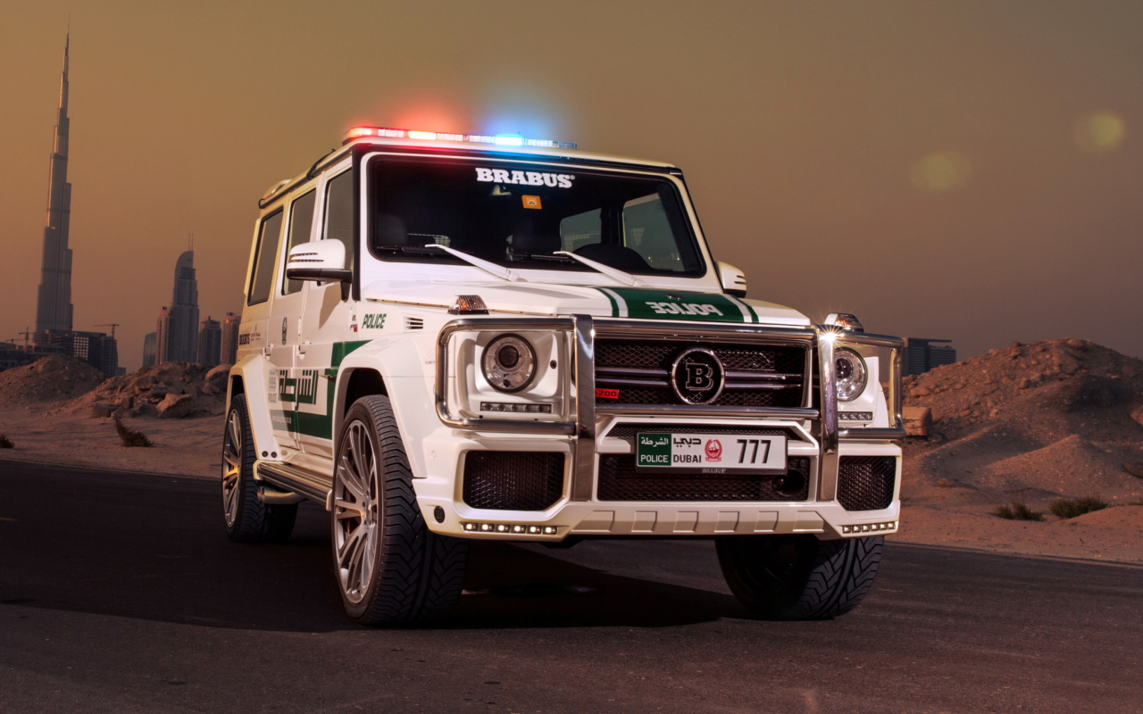 Das Mercedes Benz G Brabus Police Wallpaper 1280x800