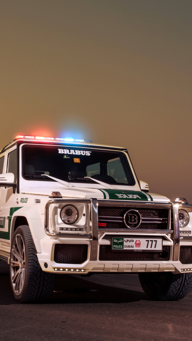Fondo de pantalla Mercedes Benz G Brabus Police 640x1136