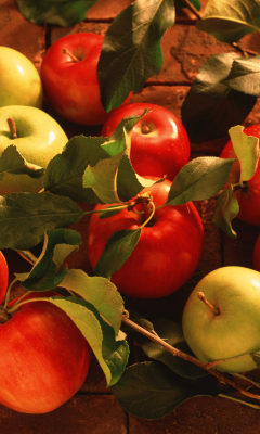 Fresh Autumn Apples wallpaper 240x400