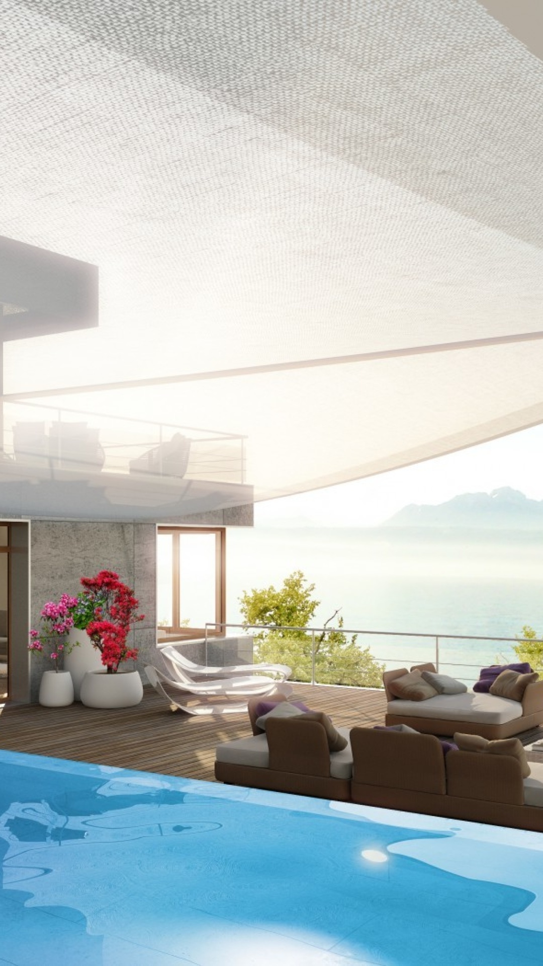 Luxury Villa with Terrace in Barbara Beach, Curacao wallpaper 1080x1920