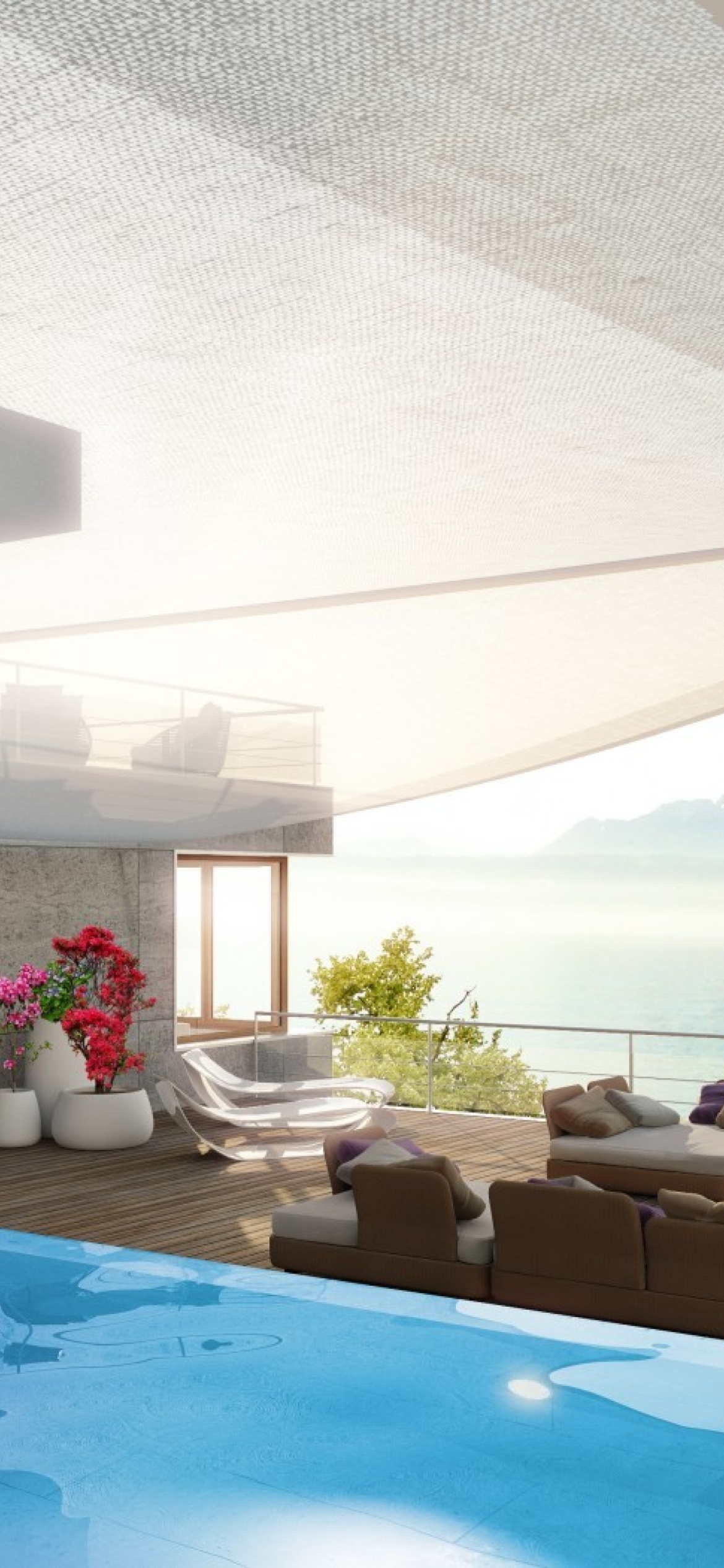 Fondo de pantalla Luxury Villa with Terrace in Barbara Beach, Curacao 1170x2532
