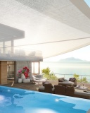 Обои Luxury Villa with Terrace in Barbara Beach, Curacao 128x160