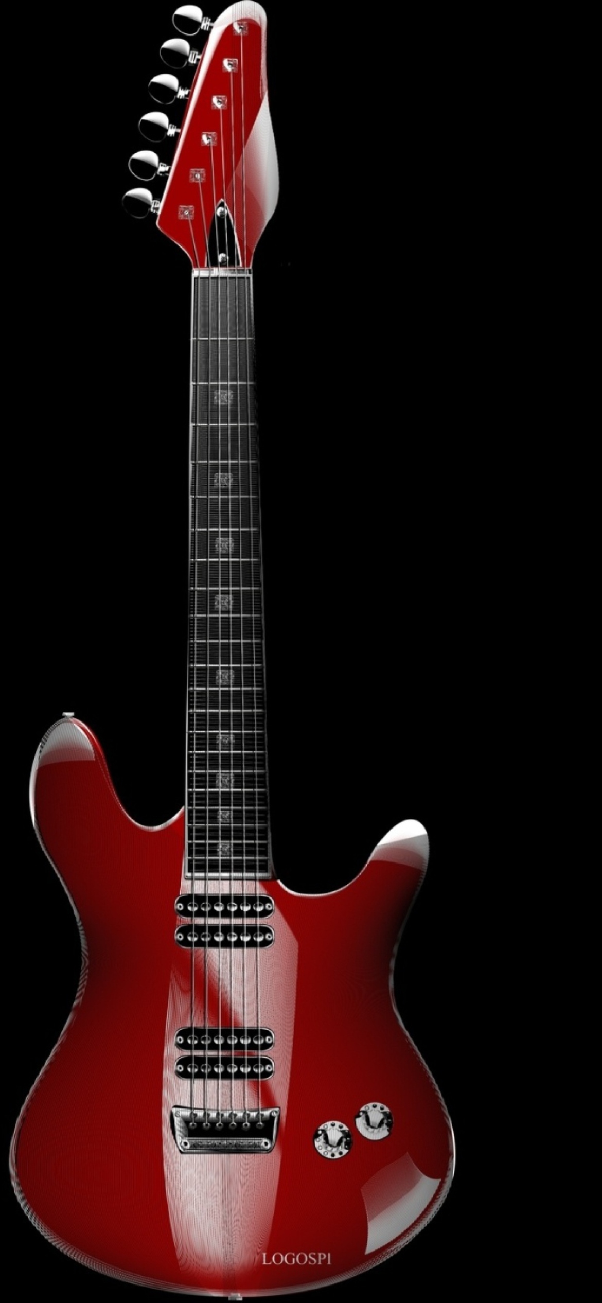 Red Guitar Wallpaper for iPhone XR