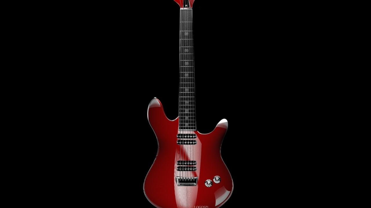 Red Guitar wallpaper 1280x720