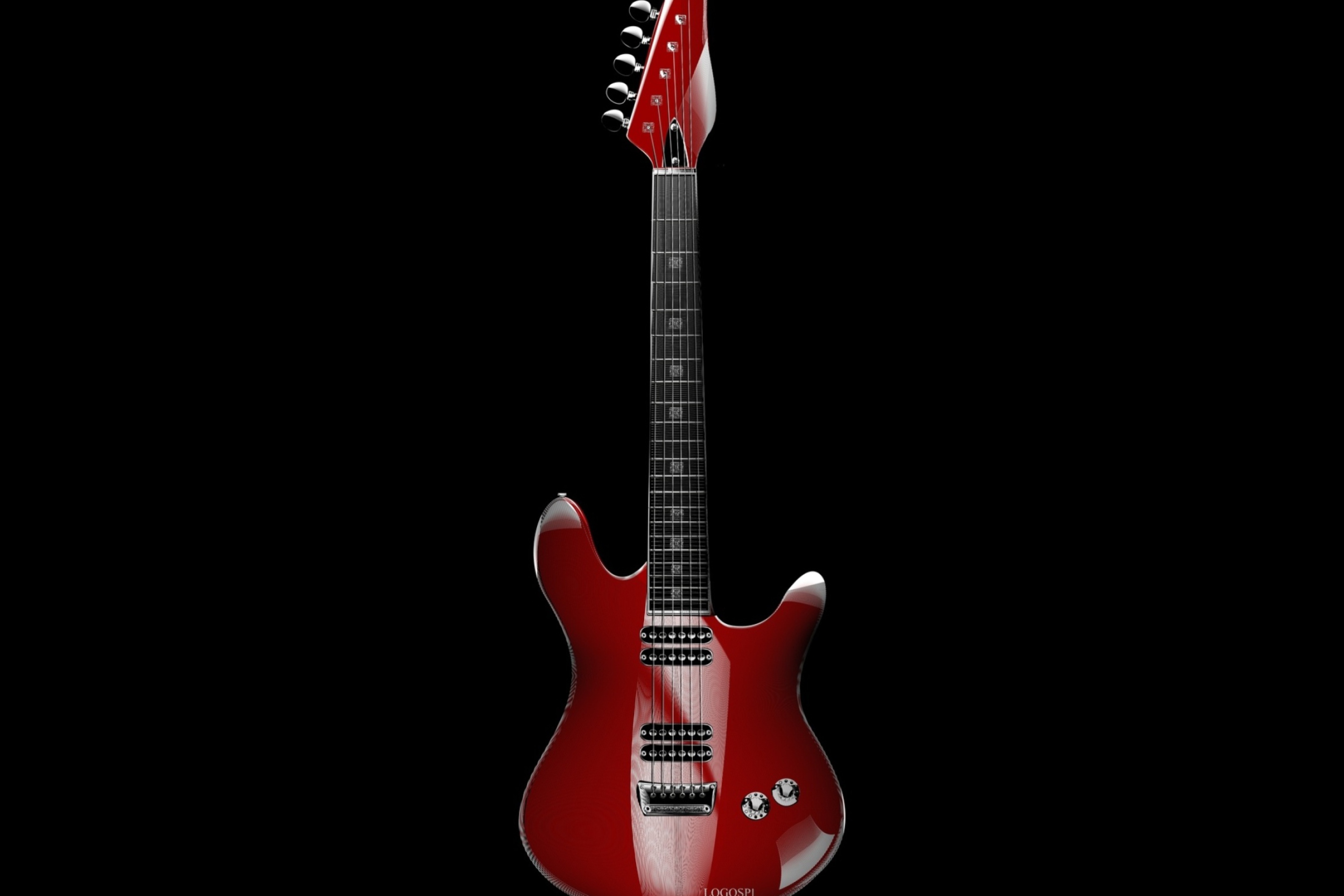 Red Guitar wallpaper 2880x1920