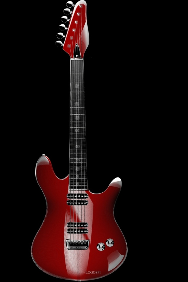 Fondo de pantalla Red Guitar 640x960