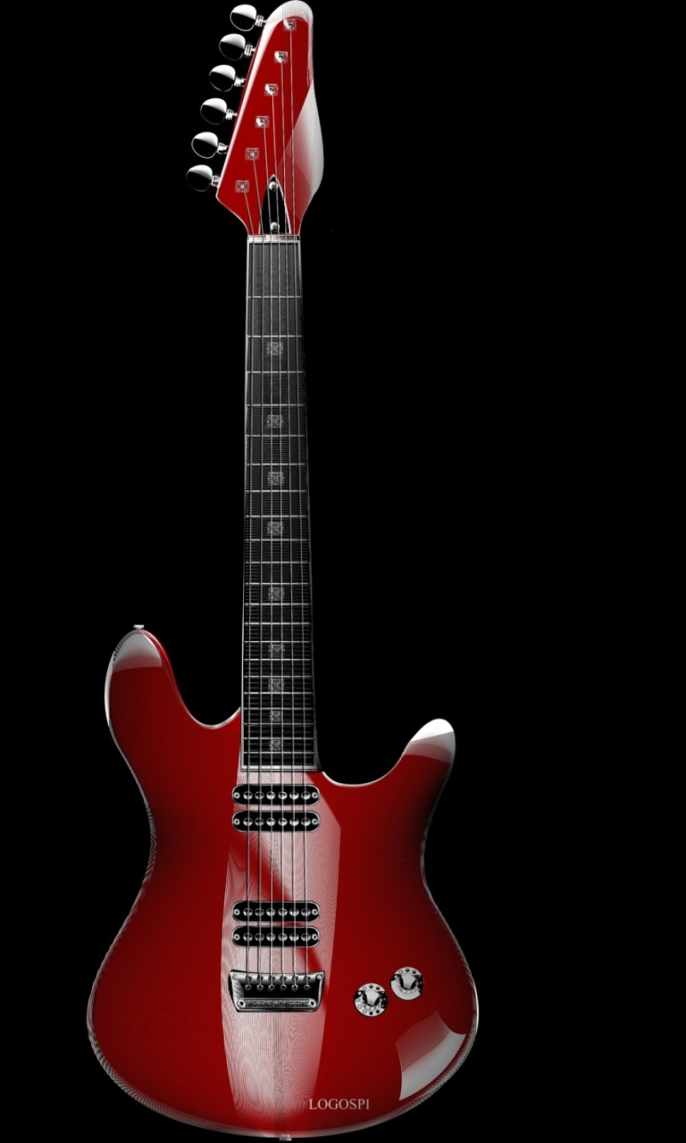 Red Guitar wallpaper 768x1280