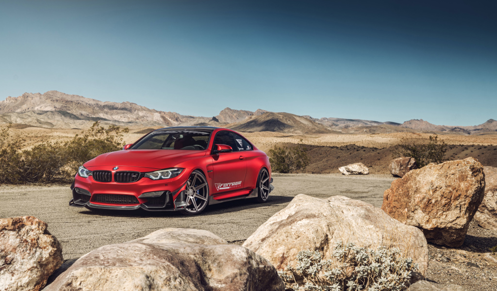 BMW M4 Red wallpaper 1024x600