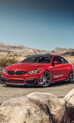 Das BMW M4 Red Wallpaper 240x400