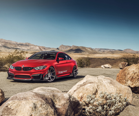 Fondo de pantalla BMW M4 Red 480x400