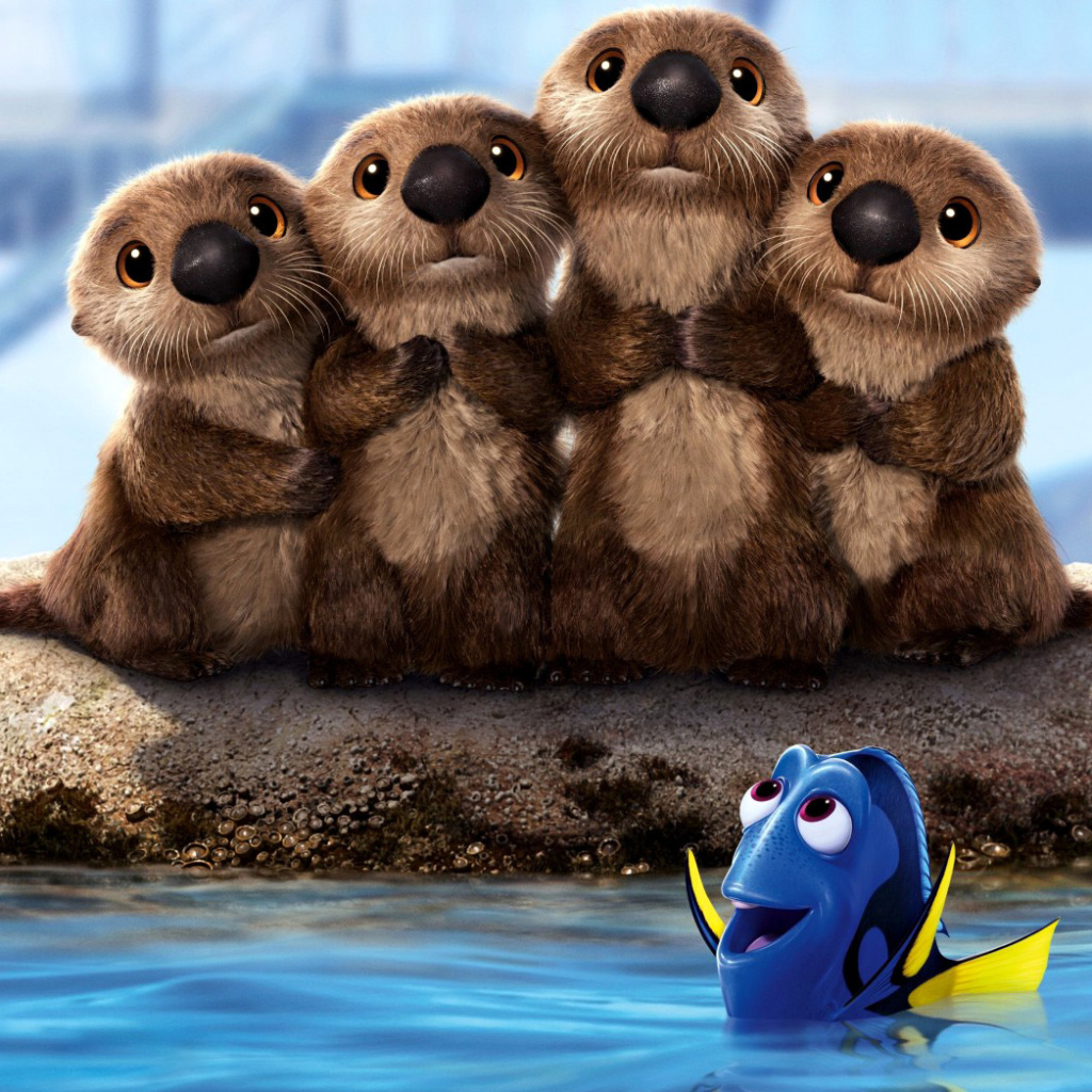 Finding Dory 3D Film with Beavers wallpaper 1024x1024