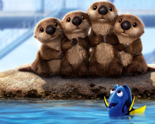 Das Finding Dory 3D Film with Beavers Wallpaper 220x176