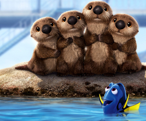 Das Finding Dory 3D Film with Beavers Wallpaper 480x400