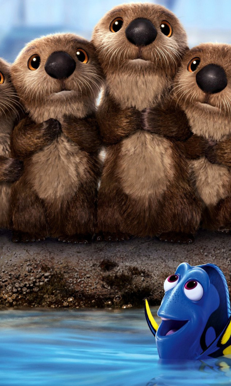 Finding Dory 3D Film with Beavers wallpaper 768x1280