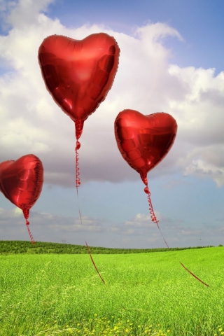 Das Love Balloons Wallpaper 320x480