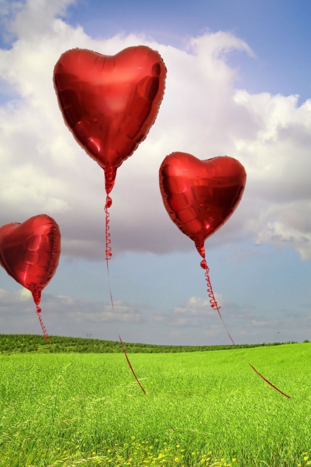 Das Love Balloons Wallpaper 640x960